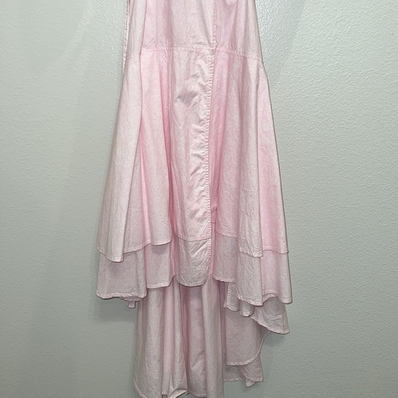 Ganni Puff Sleeve Organic Cotton Wrap Dress in Cherry Blossom - Picture 7 of 10